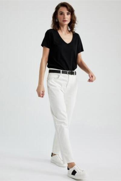 DeFacto Straight Fit Gabardine 100% Cotton Trousers