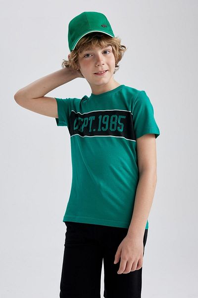 DeFacto Boy's Crew Neck Printed Short Sleeve T-Shirt Z8003a623sm