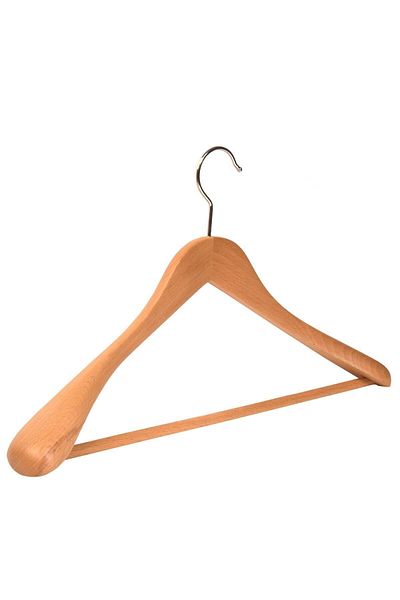 NYN Wooden Hanger Thick Shoulder Formed Suit Jacket Hanger Natural Color 14 Pieces