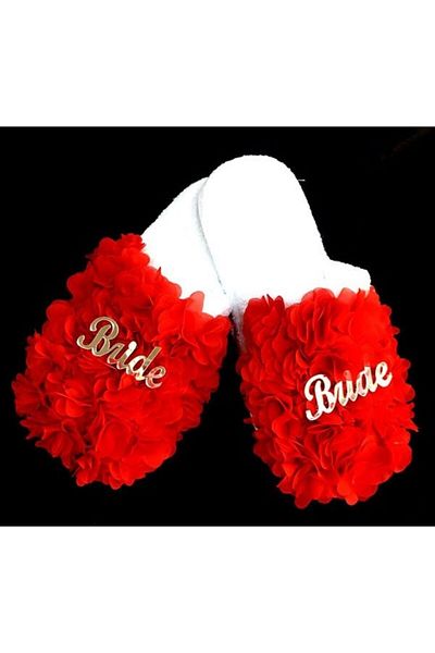 Gelince Alışveriş Red Bride Slippers Bridal Slippers – Slippers