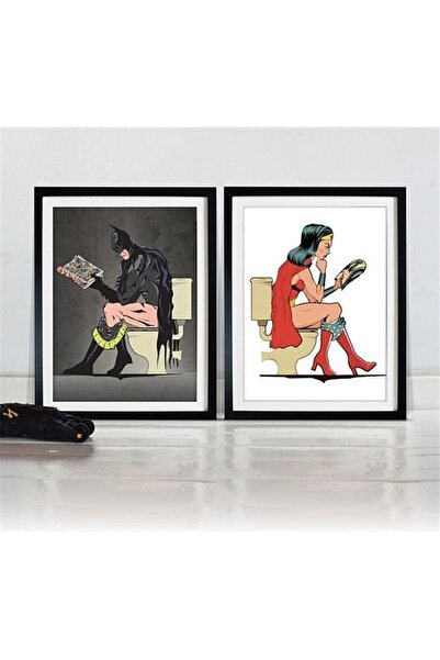 NT Handmade Batman Konseptli Wc Lavabo Levhası Kapı Süsü Duvar Dekoru