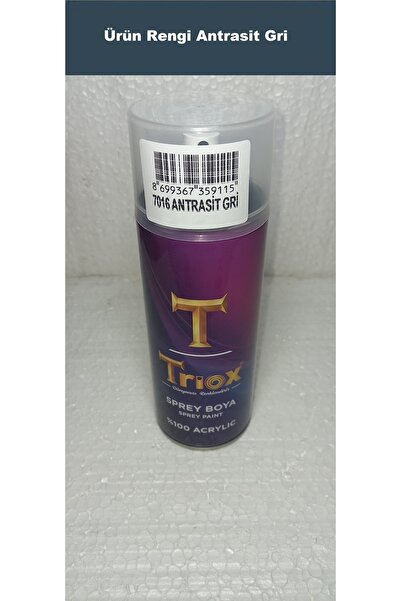 TRİOX 400ml %100 Akrilik Sprey Boya Tüm Renkler Antrasit Gri Ral7016
