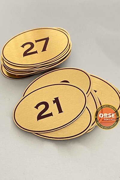 Orse Reklam رقم الطاولة، رقم الخزانة، أصفر بيضاوي من 1 إلى 20