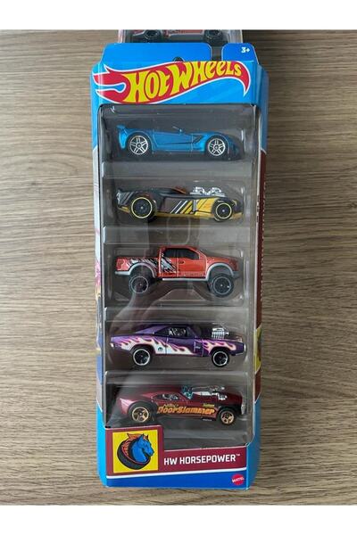 HOT WHEELS 5'li Araba Seti Hw Horsepower Ferrari - Ford Raptor