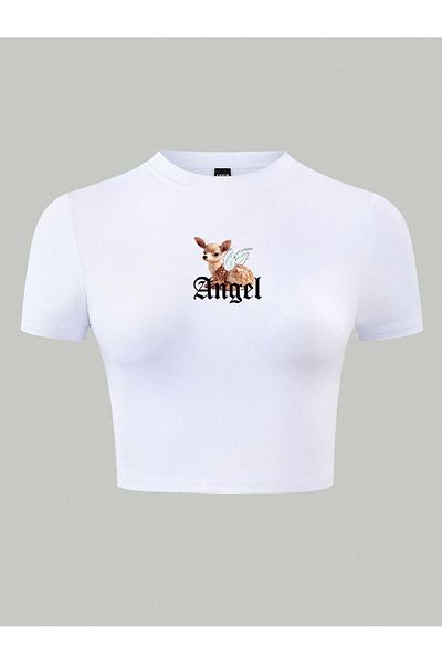 Jose Clothing ΓΥΝΑΙΚΕΙΑ ΛΕΥΚΗ ΕΚΠΤΩΜΕΝΗ ΣΩΜΑ ΚΟΝΤΟΜΑΝΙΚΗ CROP ΜΠΛΟΥΖΑ