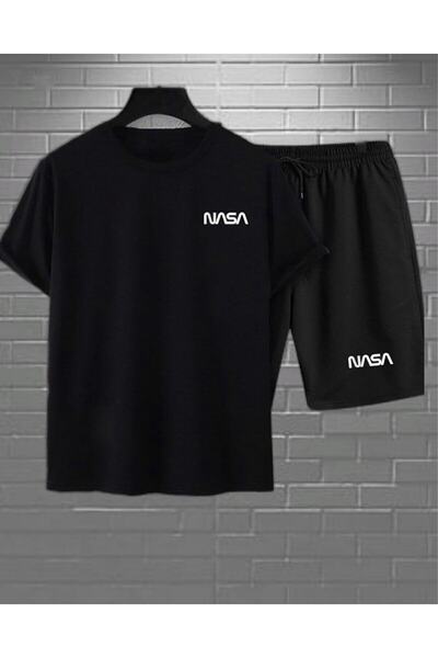 WEARTEX 2'li Nasa Şort T-shirt Takım Siyah Takım