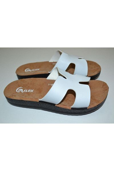 byzek WOMEN'S ANATOMICAL POLYURETANE SOLE WHITE COLOR X MODEL STREET SLIPPERS