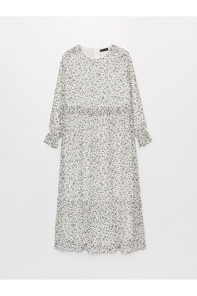 LC Waikiki Γυναικείο φόρεμα με μακρυμάνικο oversize σχέδιο με λαιμόκοψη