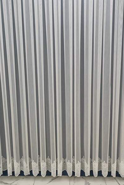 Tül Shop New Season Simple Skirt Embroidered Linen Look Don't Want Ironing 1x3 Tight Pleated Tulle Curtain