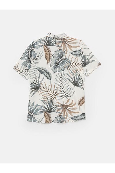 LC Waikiki Viscose Patterned Men's Shirt - Regular Fit, Short Sleeve