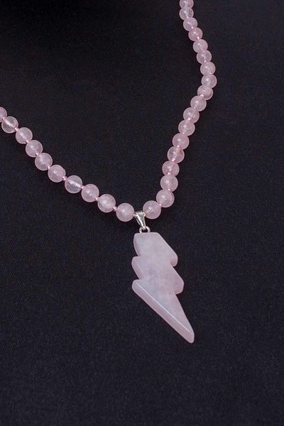 Dünya Doğal Taş Pink Quartz Stone Necklace
