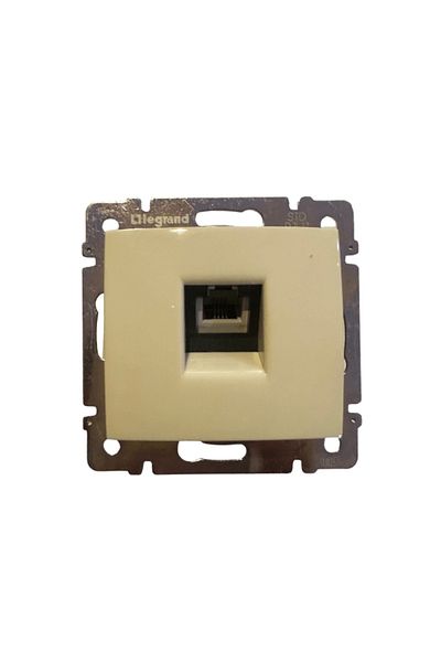 Legrand فالينا774338 مدخل هاتف RJ11 كريمي فردي (بيج) (الإطار متضمن) (3 قطع)