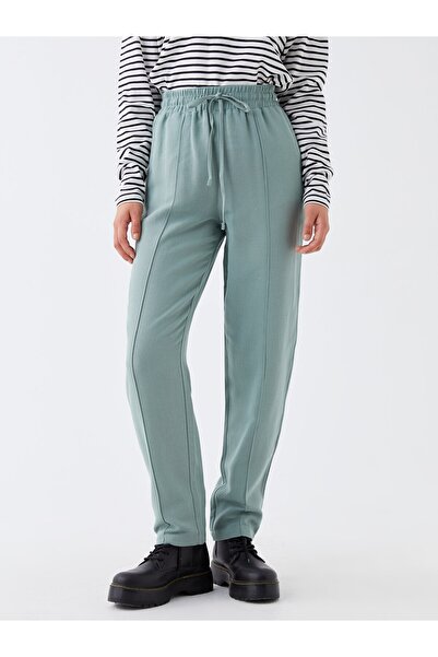 LC Waikiki Vászonkeverék, egyenes női nadrág elasztikus derékkal