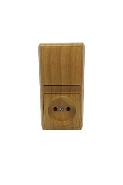 VİKO Viko Vera Oak مفتاح أفقي مدمج + منفذ