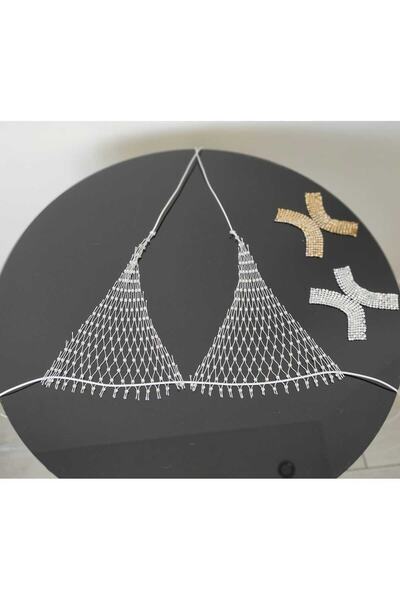 BF Bikini Fashion Bustieră din piatră de cristal Albă