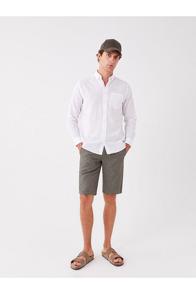 LC Waikiki Ανδρικά σορτς βερμούδας Standard Fit Line Blended