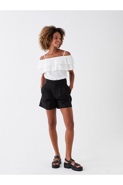 LC Waikiki Schlichte Popeline-Shorts für Damen in bequemer Passform