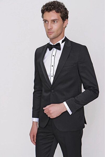 Moda Rabin Slim Fit (6-Drop) Black Groom Suit with Vest