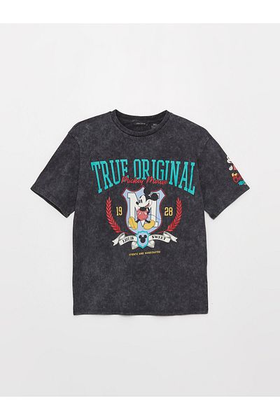 LC Waikiki Crew nyakú Mickey Mouse nyomott rövid ujjú, túlméretezett női póló