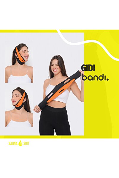 SAUNA SUIT Yüz Korsesi Çene Boyun Bandı Horlama Önleyici Gıdı Yanak Gıdık Top...