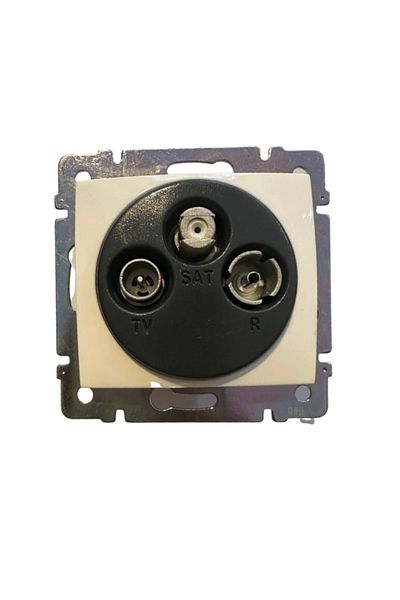 Legrand مقبس Valena ثلاثي الأقمار الصناعية باللون الأبيض (الإطار متضمن)