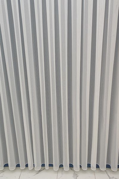 Briz Perde Striped Detailed New Season Plain Simple Useful 1x2 Sparse Pleated Tulle Curtain