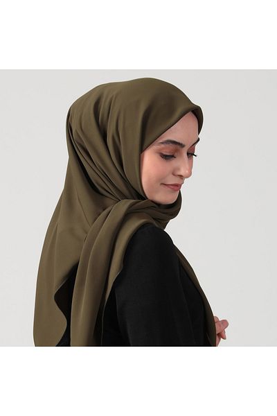 ipekistanbul Μαντήλι Medina Silk 110 x 110 cm - Πράσινο καρυδιάς