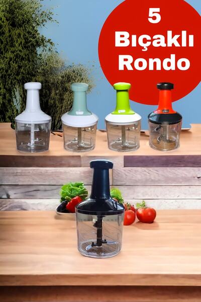 Genel Markalar 3 Bıçaklı Basmalı El Rondosu, Manuel Paslanmaz Çelik Rondo Sol...