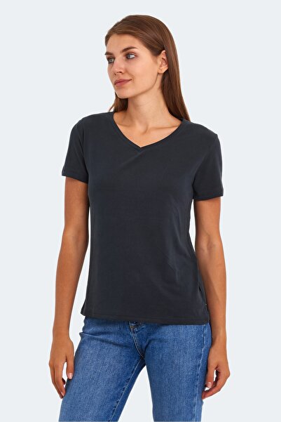 Slazenger Pericas Women's V-Neck Black T-Shirt