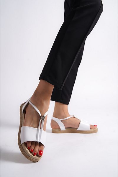 Moda Değirmeni Sandale de damă albe BG1010-123-0005