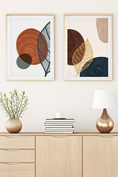 huhuli Ahşap Çerçeveli Soyut Tablo