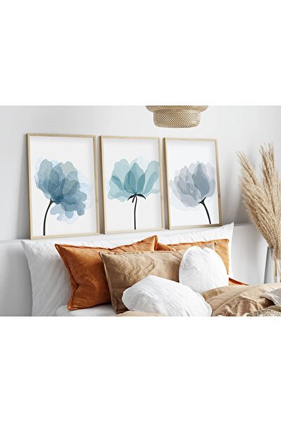 huhuli Ahşap Çerçeveli Minimalist 3’lü Tablo