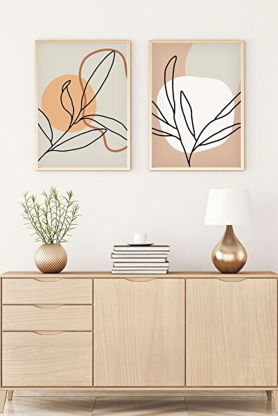 huhuli Ahşap Çerçeveli Soyut Tablo