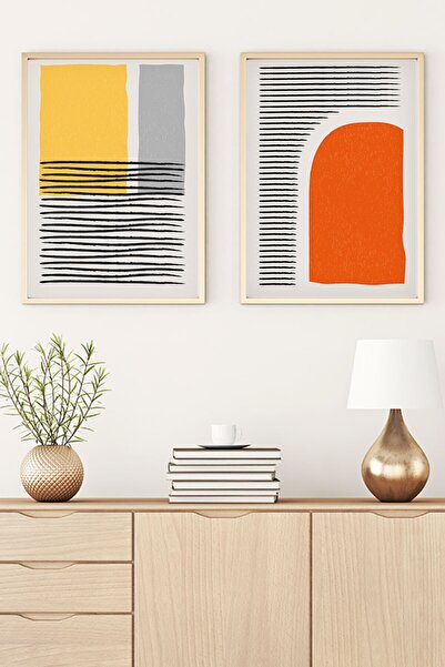 huhuli Ahşap Çerçeveli Soyut Tablo