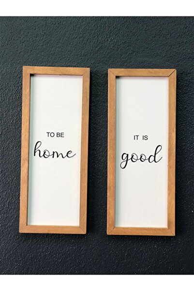 huhuli Ahşap Çerçeveli 2'li Minimalist Tablo Set