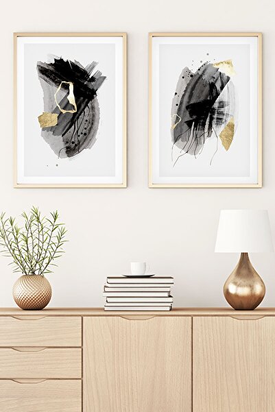 huhuli Ahşap Çerçeveli Soyut Tablo