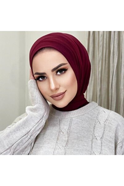 Organic Hijabchi Hijabchi pentru femei, pieptănat, cu fixare cu capse, guler pentru gât Hijab Bonnet Model eșarfă șal