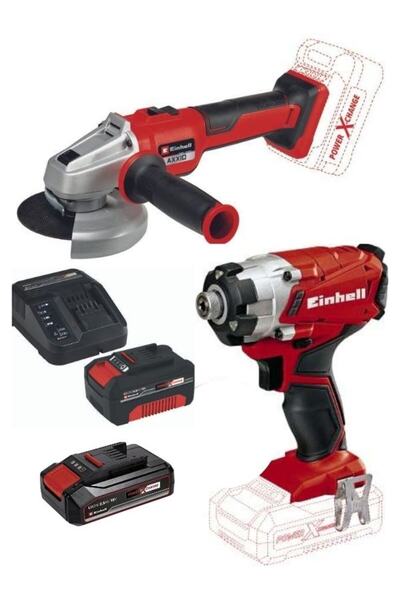 Einhell TE-CI 18/1 Vidalama Axxio 18/115 Avuç Taşlama 2.5+4.0ah Akülü Set