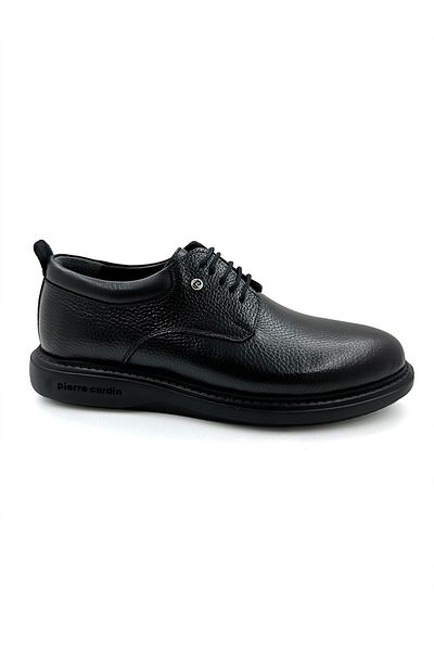 Pierre Cardin Ανδρικά Premium Floater Γνήσιο Δερμάτινο Μαύρα Παπούτσια Casual
