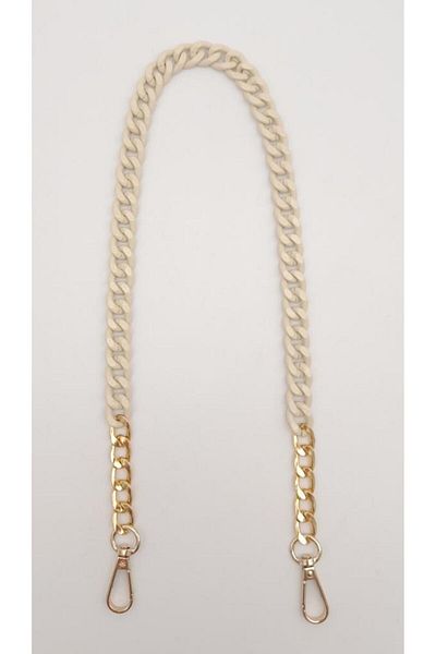 angel çanta aksesuar Accesoriu Geanta Angel Metal Colorat 60 cm Lant cu Carlig Crema