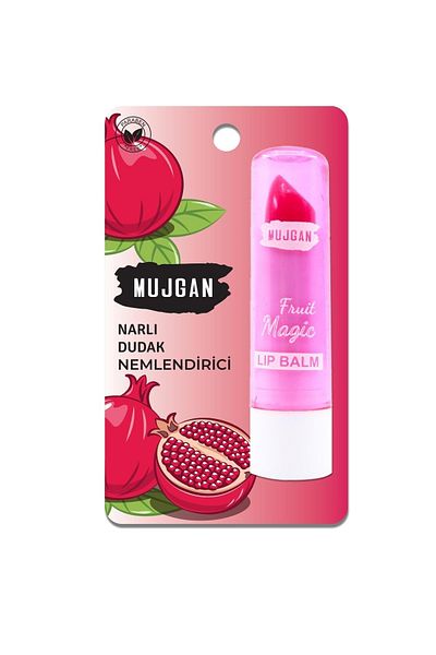 MUJGAN Fruit Magic - Pomegranate Lip Moisturizer, Red Fruit