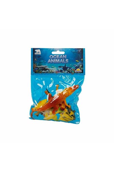 Crazoo Ocean Animals Animal Play Set with Bag - Brown Crocodile