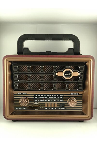 NNS Nostaljik Ahşap Radyo Bluetootlu Usb Sd Mp3 Ns-8072bt