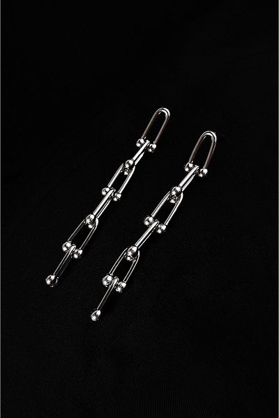EUROMODA Specially Designed Gold and Silver Plated Steel Pendant Earrings