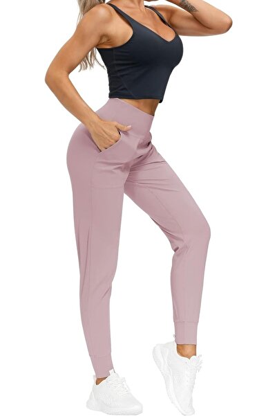 GHASSY CO. Women's High Waist Yoga Running Workout Joggers Lightweight Sweatpants