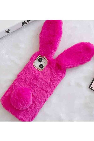 Coverzone Xiaomi Redmi Note 9 Uyumlu Kılıf Peluş Tüylü Tavşan Kulak Silikon T...