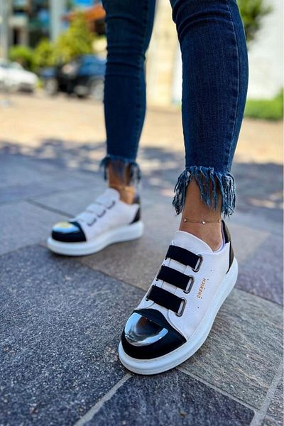 BPM Pantofi de damă CH251 GBT Mirror Furry ALB/NEGRU