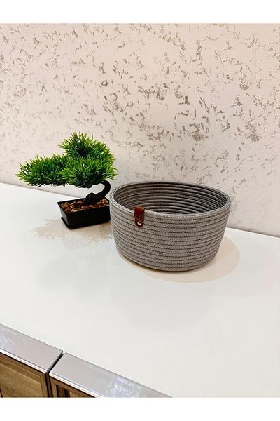 REYGON TEKSTİL wicker jute, hand-woven basket bathroom and kitchen organizer S15