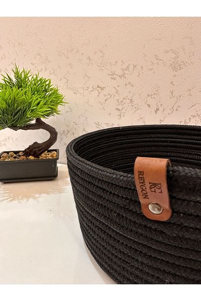 REYGON TEKSTİL wicker jute, hand-woven basket bathroom and kitchen organizer S15