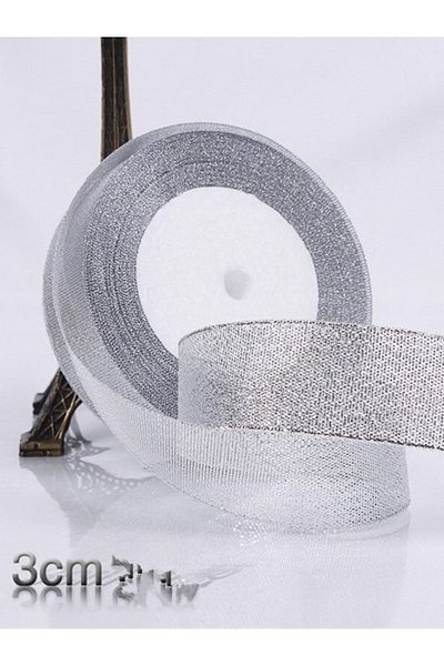 E Elmas Ασημί Ασημένια Κορδέλα (10μέτρα-3cm)